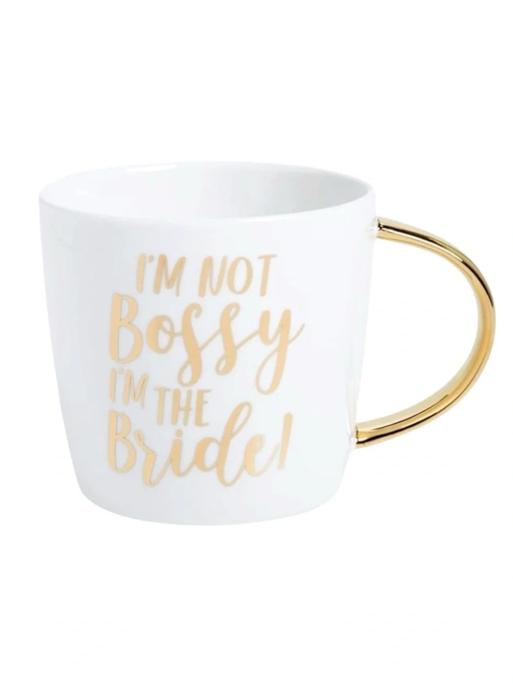 new Bride Boss Coffee Mug ✶ Gold Foil Script Lettering ✶ Ceramic White ✶ Wedding